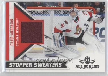 2011 Panini All Goalies - Box Set Stopper Sweaters #6 - Craig Anderson