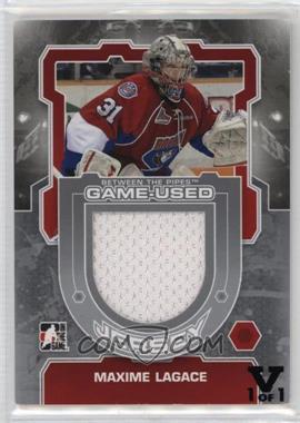 2012-13 In the Game Between the Pipes - Game-Used Jersey - Silver ITG Vault Black #M-38 - Maxime Lagace /1