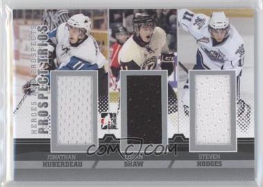 2012-13 In the Game Heroes and Prospects - Prospect Trios Jersey - Silver #PT-05 - Jonathan Huberdeau, Logan Shaw, Steven Hodges /40