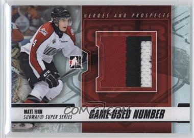 2012-13 In the Game Heroes and Prospects - Subway Super Series Game-Used - Black Number #SSM-08 - Matt Finn /6