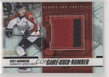 2012-13 In the Game Heroes and Prospects - Subway Super Series Game-Used - Black Number #SSM-11 - Scott Harrington /6