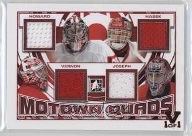 2012-13 In the Game Motown Madness - Motown Quads Game-Used - Red ITG Vault Ruby #MQ-01 - Jimmy Howard, Dominik Hasek, Mike Vernon, Curtis Joseph /1