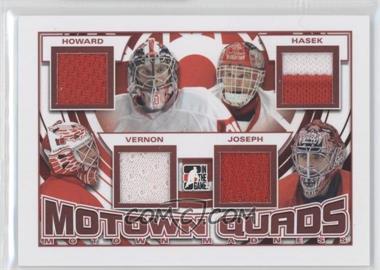 2012-13 In the Game Motown Madness - Motown Quads Game-Used - Red #MQ-01 - Jimmy Howard, Dominik Hasek, Mike Vernon, Curtis Joseph /65