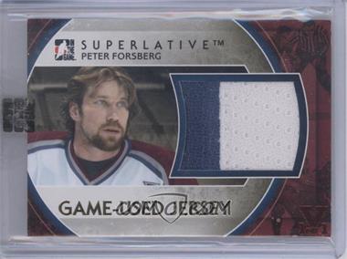 2012-13 In the Game Superlative Volume 3 - Game-Used Jersey - Gold 14-15 ITG Vault #GUJ-26 - Peter Forsberg /1 [Uncirculated]