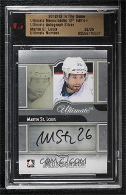 2012-13 In the Game Ultimate Memorabilia 12th Edition - Autographs - Silver #_MASL - Martin St. Louis /29 [Uncirculated]