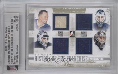 2012-13 In the Game Ultimate Memorabilia 12th Edition - History of the Franchise In The Net - Silver #_BPJB - Johnny Bower, Felix Potvin, Curtis Joseph, Ed Belfour /24