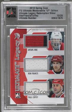 2012-13 In the Game Ultimate Memorabilia Spring Expo - Prize Ultimate Legacy Redemption - Gold #IFC - Arturs Irbe, Ron Francis, Paul Coffey /20 [Uncirculated]