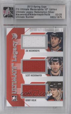 2012-13 In the Game Ultimate Memorabilia Spring Expo - Prize Ultimate Legacy Redemption - Silver #NNH - Joe Nieuwendyk, Scott Niedermayer, Bobby Holik /20 [Uncirculated]