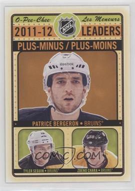 2012-13 O-Pee-Chee - League Leaders #LL-+/- - Patrice Bergeron, Zdeno Chara, Tyler Seguin