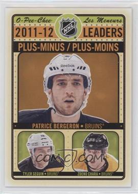 2012-13 O-Pee-Chee - League Leaders #LL-+/- - Patrice Bergeron, Zdeno Chara, Tyler Seguin