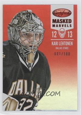 2012-13 Panini Certified - [Base] - Mirror Red #107 - Masked Marvels - Kari Lehtonen /100