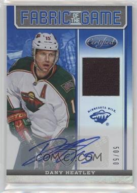 2012-13 Panini Certified - Fabric of the Game - Mirror Blue Jersey Autograph #FOG-HEA - Dany Heatley /50