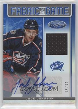 2012-13 Panini Certified - Fabric of the Game - Mirror Blue Jersey Autograph #FOG-JJ - Jack Johnson /50