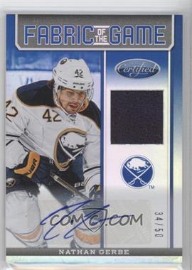 2012-13 Panini Certified - Fabric of the Game - Mirror Blue Jersey Autograph #FOG-NG - Nathan Gerbe /50