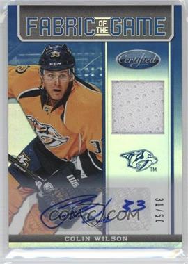 2012-13 Panini Certified - Fabric of the Game - Mirror Blue Jersey Autograph #FOG-WIL - Colin Wilson /50
