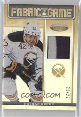 2012-13 Panini Certified - Fabric of the Game - Mirror Gold Jerseys Prime #FOG-NG - Nathan Gerbe /25