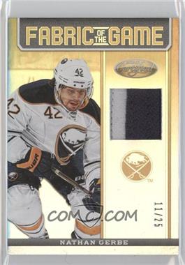 2012-13 Panini Certified - Fabric of the Game - Mirror Gold Jerseys Prime #FOG-NG - Nathan Gerbe /25