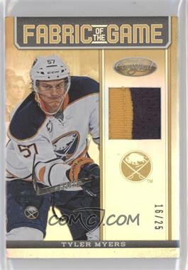 2012-13 Panini Certified - Fabric of the Game - Mirror Gold Jerseys Prime #FOG-TMY - Tyler Myers /25