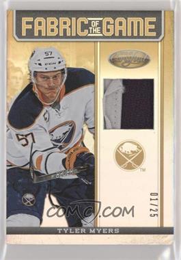 2012-13 Panini Certified - Fabric of the Game - Mirror Gold Jerseys Prime #FOG-TMY - Tyler Myers /25
