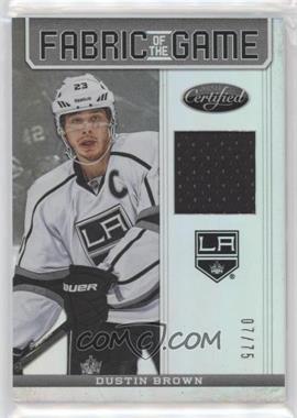 2012-13 Panini Certified - Fabric of the Game - Mirror Hot Box #FOG-BRO - Dustin Brown /75