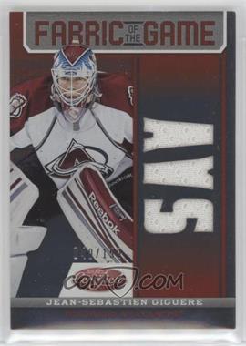 2012-13 Panini Certified - Fabric of the Game - Mirror Red Team Die-Cut #FOG-JSG - Jean-Sebastien Giguere /150