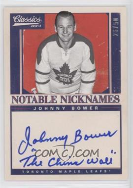 2012-13 Panini Classics Signatures - Notable Nicknames #NN-BO - Johnny Bower /50
