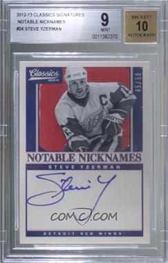 2012-13 Panini Classics Signatures - Notable Nicknames #NN-SY - Steve Yzerman /50 [BGS 9 MINT]