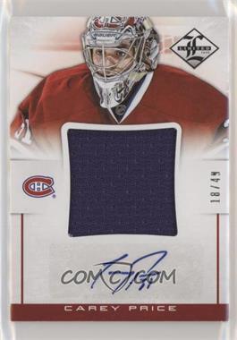 2012-13 Panini Limited - Authentic Jumbo Material - Signatures #JJ-CP - Carey Price /49