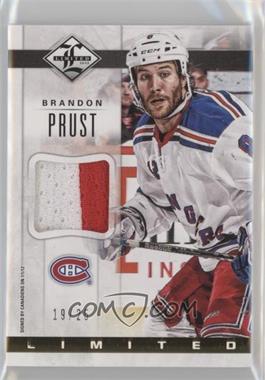 2012-13 Panini Limited - Limited Jerseys - Prime #LJ-BP - Brandon Prust /25