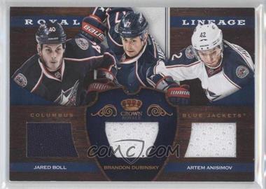 2012-13 Panini Rookie Anthology - Crown Royale Royal Lineage #RL-CBJ - Jared Boll, Artem Anisimov, Brandon Dubinsky