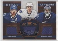 Daniel Sedin, Alexandre Burrows, Roberto Luongo