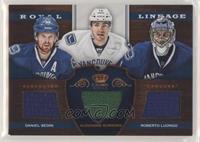 Daniel Sedin, Alexandre Burrows, Roberto Luongo