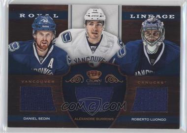 2012-13 Panini Rookie Anthology - Crown Royale Royal Lineage #RL-VAN - Daniel Sedin, Alexandre Burrows, Roberto Luongo