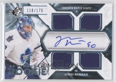 2012-13 SP Authentic - Bonus Pack Spx Autograph Rookie Jersey #25 - Tier 2 - Jussi Rynnas /175