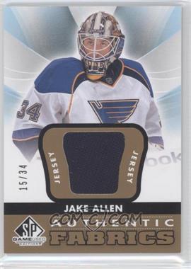 2012-13 SP Game Used Edition - Authentic Fabrics - Gold #AF-JK - Jake Allen /34