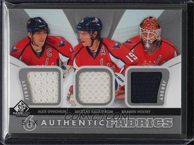 2012-13 SP Game Used Edition - Authentic Fabrics Six #AF6-PITWAS - Marc-Andre Fleury, Nicklas Backstrom, Kris Letang, Evgeni Malkin, Braden Holtby, Alexander Ovechkin /25