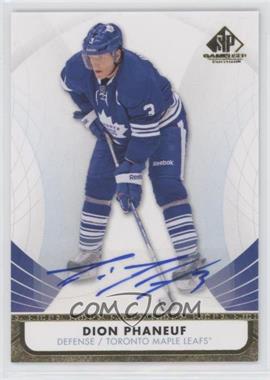 2012-13 SP Game Used Edition - [Base] - Autographs #10 - Dion Phaneuf