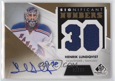 2012-13 SP Game Used Edition - Significant Numbers Autographed Memorabilia #SN-HL - Henrik Lundqvist /30