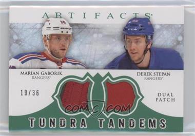 2012-13 Upper Deck Artifacts - Tundra Tandems Dual Jerseys - Emerald Patches #TT-GS - Marian Gaborik, Derek Stepan /36