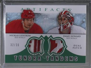 2012-13 Upper Deck Artifacts - Tundra Tandems Dual Jerseys - Emerald Patches #TT-LH - Nicklas Lidstrom, Jimmy Howard /36