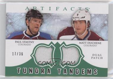 2012-13 Upper Deck Artifacts - Tundra Tandems Dual Jerseys - Emerald Patches #TT-SD - Paul Stastny, Matt Duchene /36