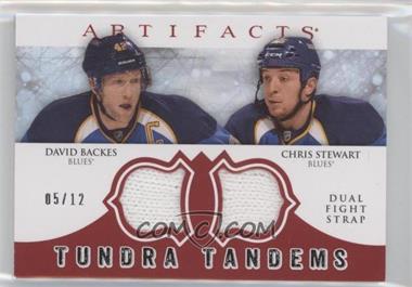 2012-13 Upper Deck Artifacts - Tundra Tandems Dual Jerseys - Red Fight Straps #TT-BS - David Backes, Chris Stewart /12