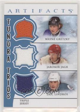 2012-13 Upper Deck Artifacts - Tundra Trios Jerseys - Blue #TT3-LJG - Wayne Gretzky, Jaromir Jagr, Eric Lindros
