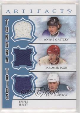 2012-13 Upper Deck Artifacts - Tundra Trios Jerseys - Blue #TT3-LJG - Wayne Gretzky, Jaromir Jagr, Eric Lindros