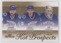 Hot Prospects Trios - Joe Cannata, Frank Corrado, Darren Archibald #/399