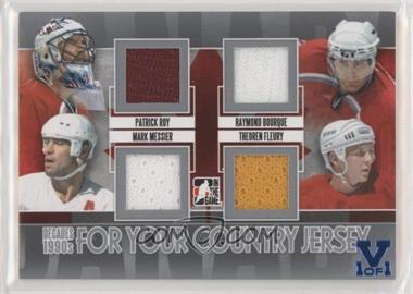 2013-14 In the Game Decades 1990s - For Your Country Jerseys - Silver ITG Vault Sapphire #FYCJ-02 - Patrick Roy, Raymond Bourque, Mark Messier, Theoren Fleury /1