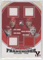 Steve Yzerman, Nicklas Lidstrom, Chris Osgood, Mike Vernon #/1