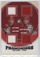 Steve Yzerman, Nicklas Lidstrom, Chris Osgood, Mike Vernon #/95