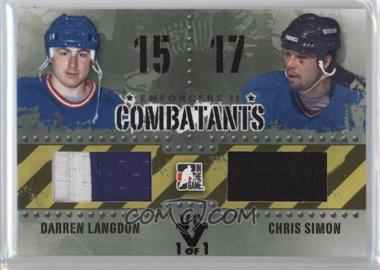 2013-14 In the Game Enforcers II - Combatants - Black ITG Vault Black #C-29 - Darren Langdon, Chris Simon /1