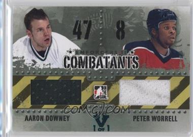 2013-14 In the Game Enforcers II - Combatants - Black ITG Vault Emerald #C-08 - Aaron Downey, Peter Worrell /1